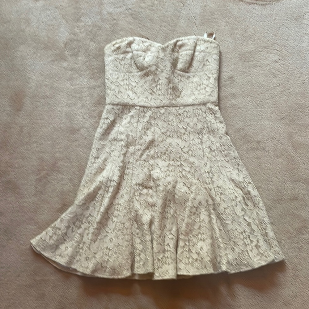 BCBG MaxAzria Strapless short lace dress- size 2